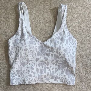 LULULEMON WHITE PRINTED ALIGN TANK SIZE 6